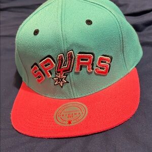 Mitchell & Ness Teal and Red Snapback Hat